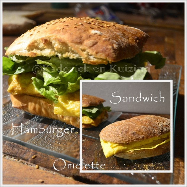 Recette Hamburger ou Sandwich à l'omelette pour le thème du mois de mars de Culino Versions
