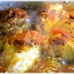 Recette poulet aux tomates confites à la plancha ©Kaderick en Kuizinn Recette poulet aux tomates confites à la plancha avec du chorizo et du riz safrané